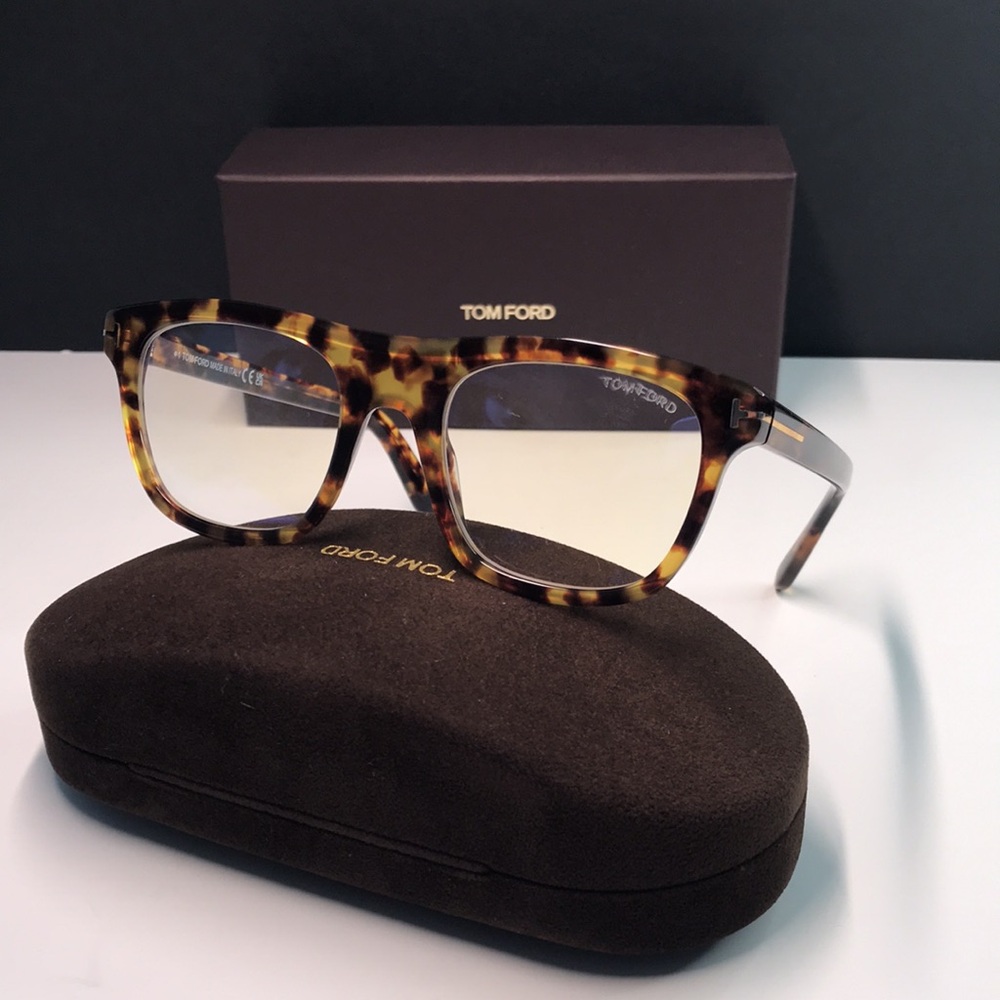 New Authentic TOM FORD FT5939-B 053 square optical Havana